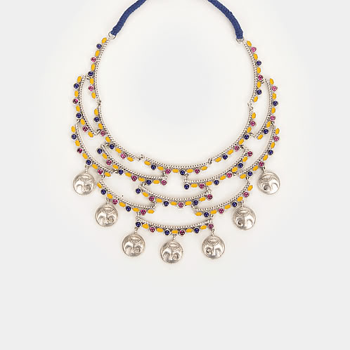 Haathi Motif Necklace in 925 Silver