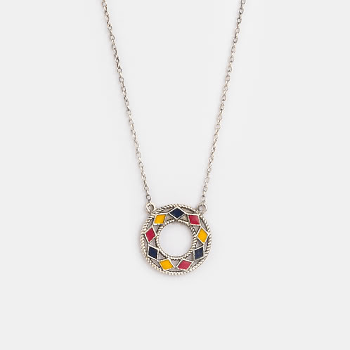 Chokti Pattern Necklace in Oxidised 925 Silver