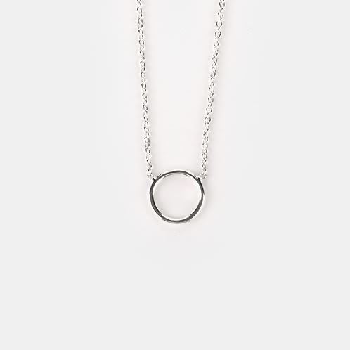 Always And Forever Circle Pendant Necklace in 925 Silver