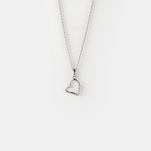 On My Sleeve Heart Pendant Necklace in 925 Silver