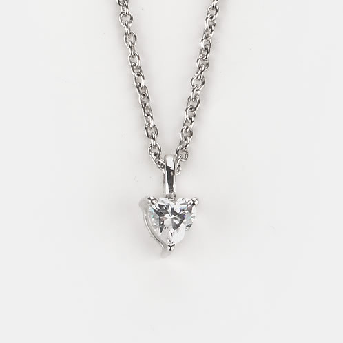 Adore You Solitaire Heart Pendant Necklace in 925 Silver