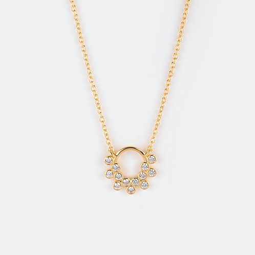 Lunar Sky Pendant Necklace in Gold Plated 925 Silver