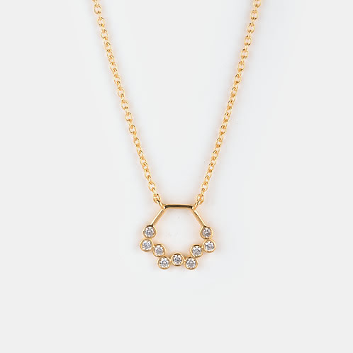 Starry Gaze Pendant Necklace in Gold Plated 925 Silver