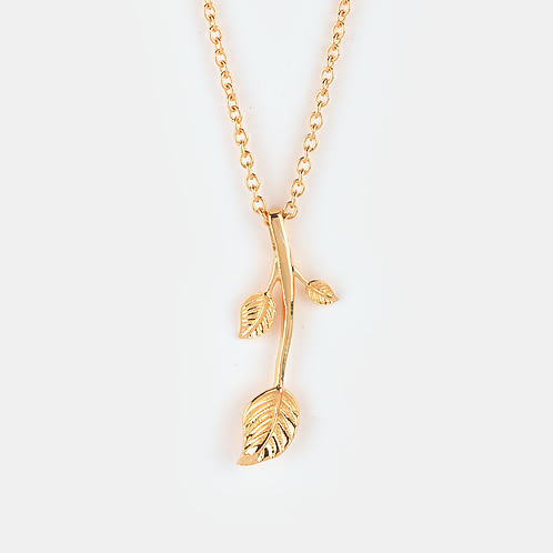Leaf of Faith Necklace in Gold Plated 925 Silver