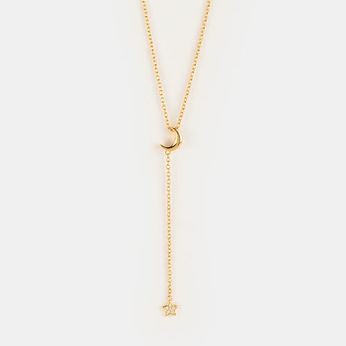 Over the Moon Necklace in Gold Plated 925 Silver