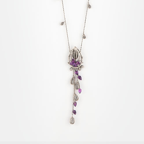 Oxidised Mammilaria Bloom Necklace in 925 Silver