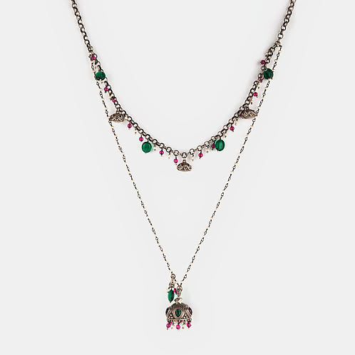 Feeling Azhagu Oxidised Necklace in 925 Silver