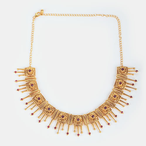 Echinocereus Bloom Necklace in Antique Gold Plated 925 Silver