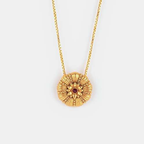 Venturianum Bloom Necklace in Antique Gold Plated 925 Silver