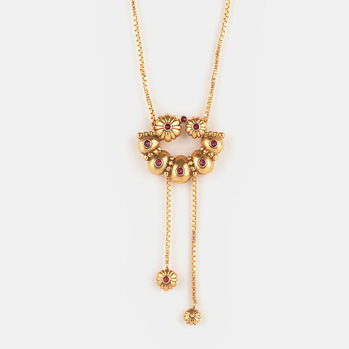 Demunita Bloom Necklace in Antique Gold Plated 925 Silver