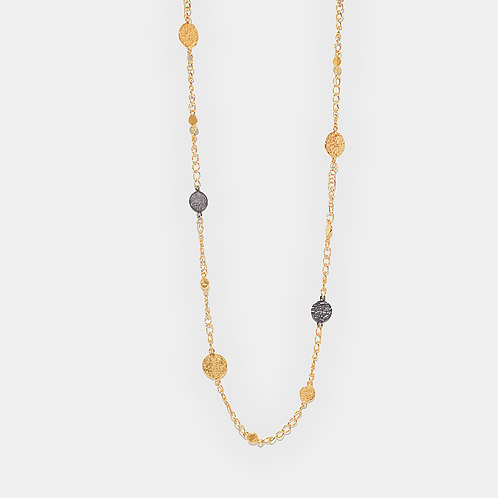 Trail of Glitter Confetti Necklace in Dual Plated 925 Silver