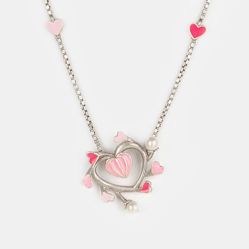 For the Love of New Adventures Heart Necklace in Oxidized 925 Silver