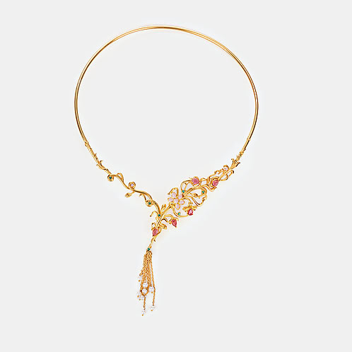 Nakhrewali Aunty Necklace in Gold Plated 925 Silver