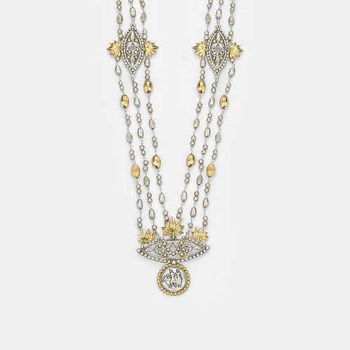 Preethi Coin Necklace in Dual Plated 925 Silver