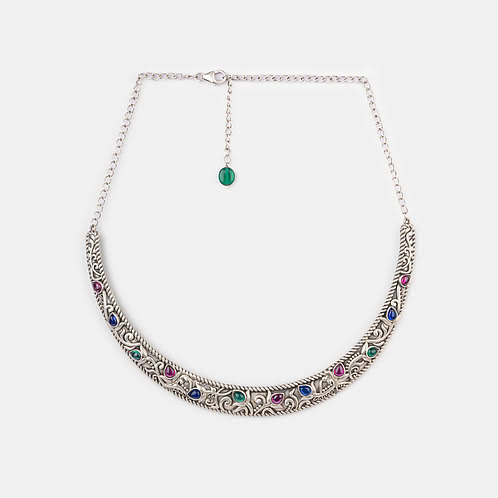 Feeling Suramya Oxidised Necklace in 925 Silver