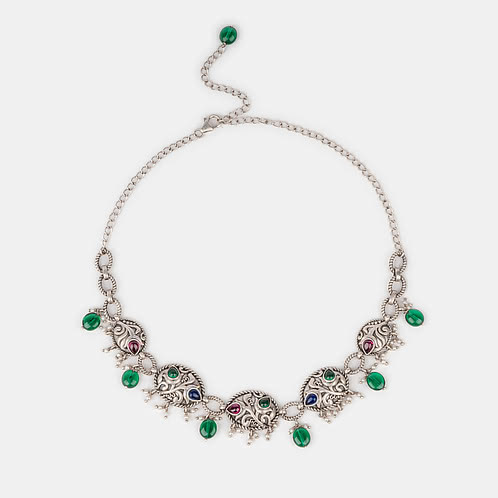 Feeling Haseen Oxidised Necklace in 925 Silver