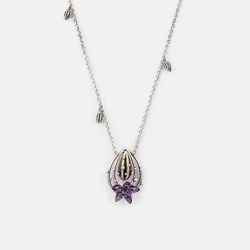 Oxidised Macrocentra Bloom Necklace in 925 Silver