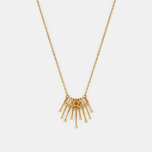 Melocactus Bloom Necklace in Antique Gold Plated 925 Silver