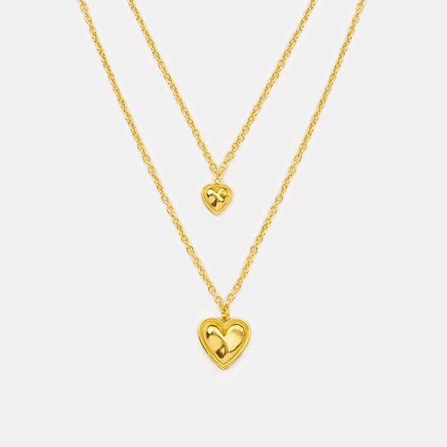 You and Your Signature Typos Heart Necklace in Gold Plated 925 Silver