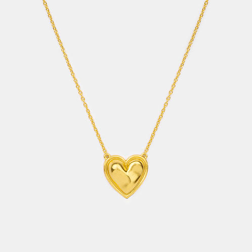 You and Your Clumsy Spills Heart Pendant Necklace in Gold Plated 925 Silver