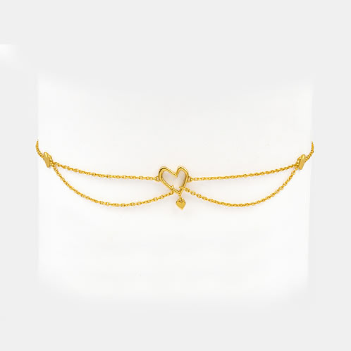 You and Your Unfiltered Reactions Heart Choker in Gold Plated 925 Silver