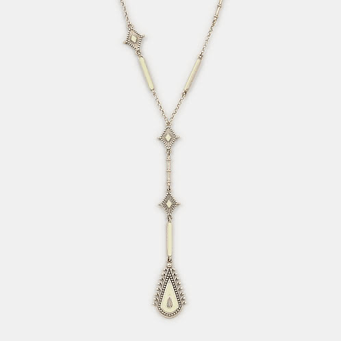 Torana Arch Lariat Necklace in Oxidised 925 Silver