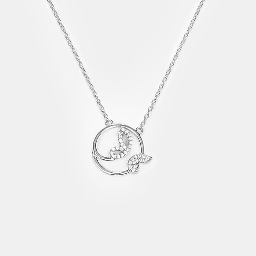 Happier than Ever Butterfly Necklace in Rhodium Plated 925 Silver