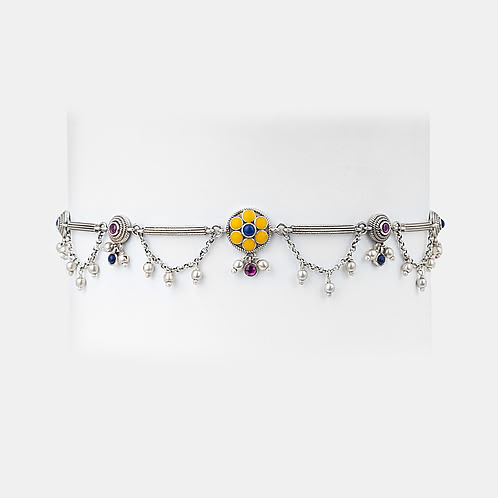 Buta Style Choker Necklace in Oxidised 925 Silver