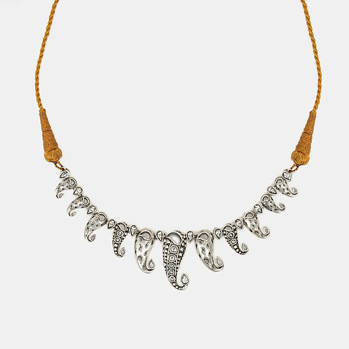 Lukka Chuppi Necklace in 925 Oxidised Silver