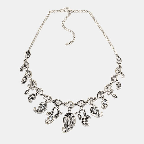 Dhol Nagare Necklace in 925 Oxidised Silver
