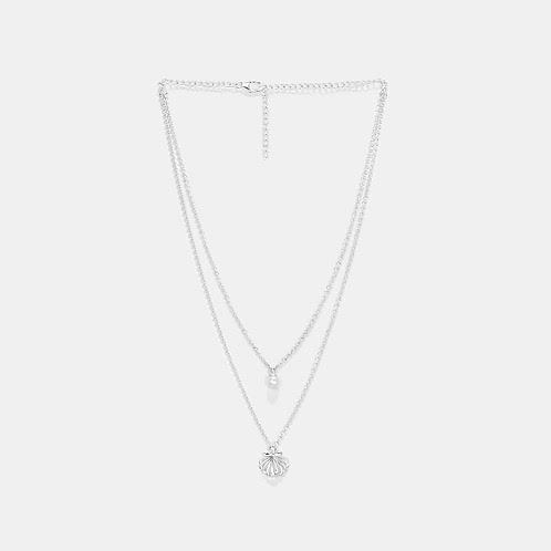 Pearl Of My Eye Layered Necklace in 925 Silver