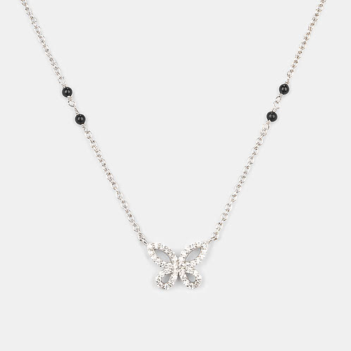 Fly on Butterfly Mangalsutra Necklace in 925 Silver