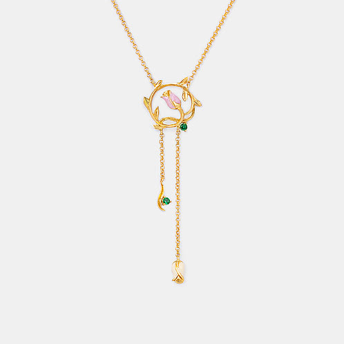 Rosa Necklace Crafted in Gold Plated 925 Silver