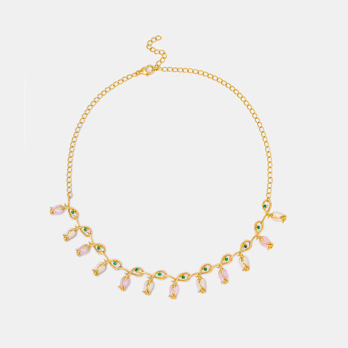 Nasrin Rose Necklace Crafted in Gold Plated 925 Silver