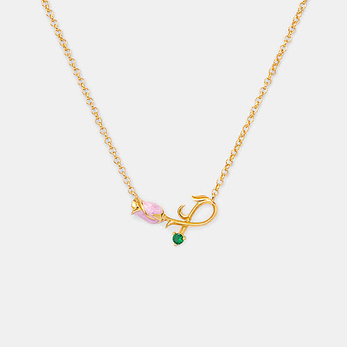 Rose Necklace Crafted in Gold Plated 925 Silver