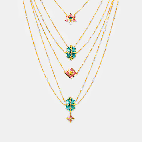 Sath Lada Necklace In Gold Plated 925 Silver