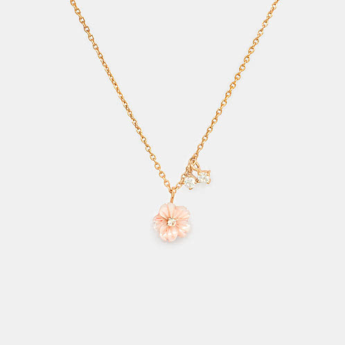 Blush Flower Necklace in 925 Silver