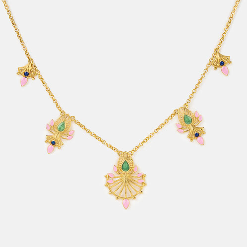 Varnika Collar Necklace in Gold Plated 925 Silver