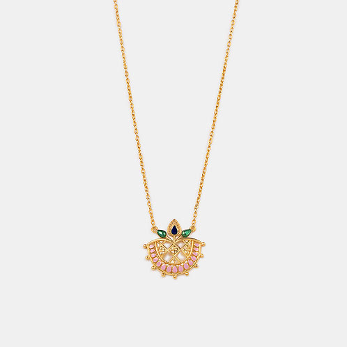 Vastrakala Pendant Necklace in Gold Plated 925 Silver