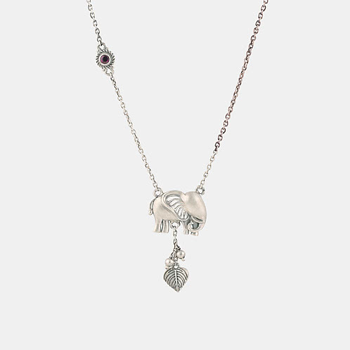 Guided By Wisdom Elephant Necklace in 925 Silver