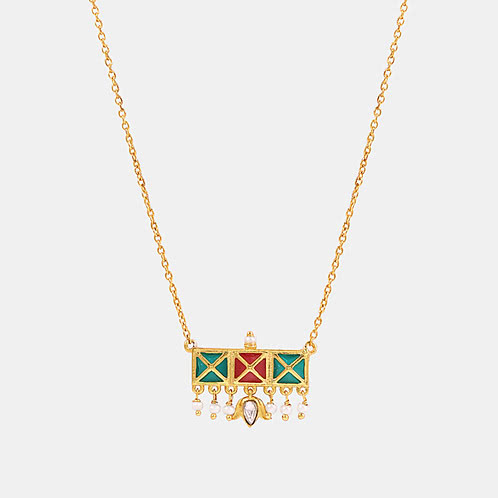 Vivah Vintage Necklace In Gold Plated 925 Silver