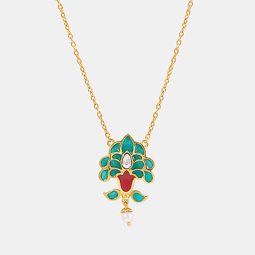 Sangeet Swirl Necklace In Gold Plated 925 Silver