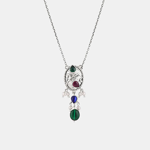 Feeling Cheluvu Oxidised Necklace in 925 Silver