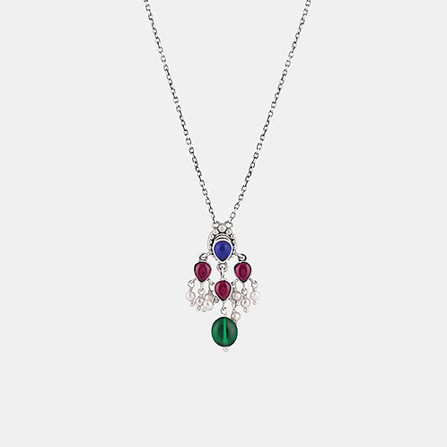Feeling Lalitha Oxidised Necklace in 925 Silver