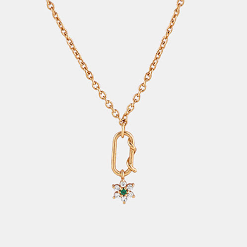 Link of Blossoms Necklace in Gold Plated 925 Silver