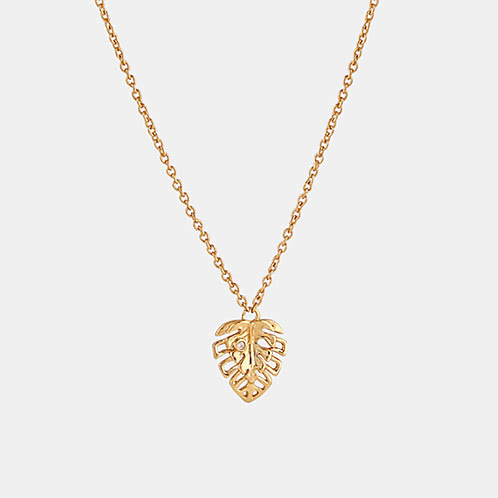 Prosperity Leaf Necklace in Gold Plated 925 Silver