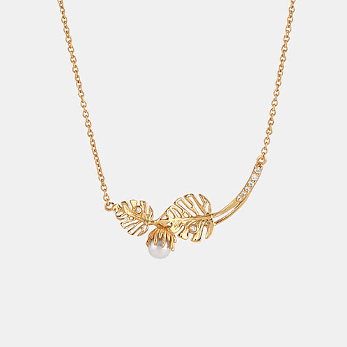 Ascent Leaf Necklace in Gold Plated 925 Silver