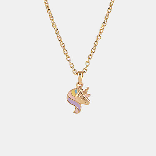 Magical Unicorn Necklace in Gold Plated 925 Silver For Kids