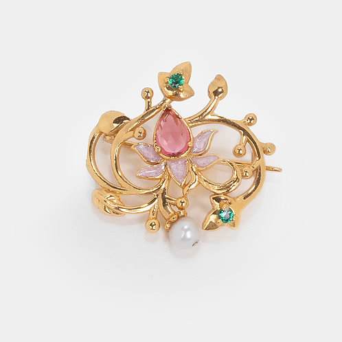 Band Baaja Bridesmaid Brooch in Gold Plated 925 Silver