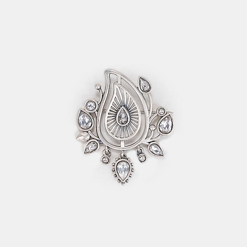 Gup Shup Brooch in 925 Oxidised Silver